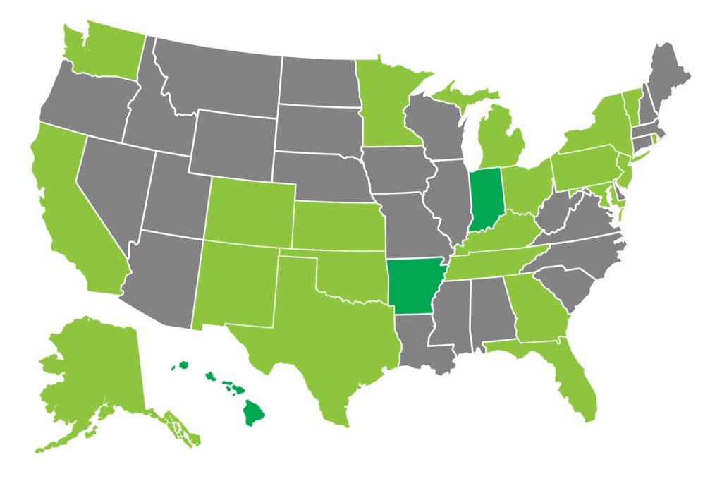 States reporting measles cases, as of April 11, 2025. Source: CDC