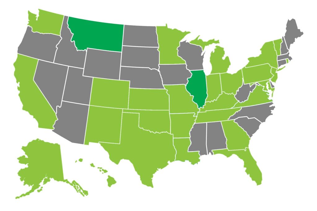 States reporting measles cases, as of April 25, 2025. Source: CDC
