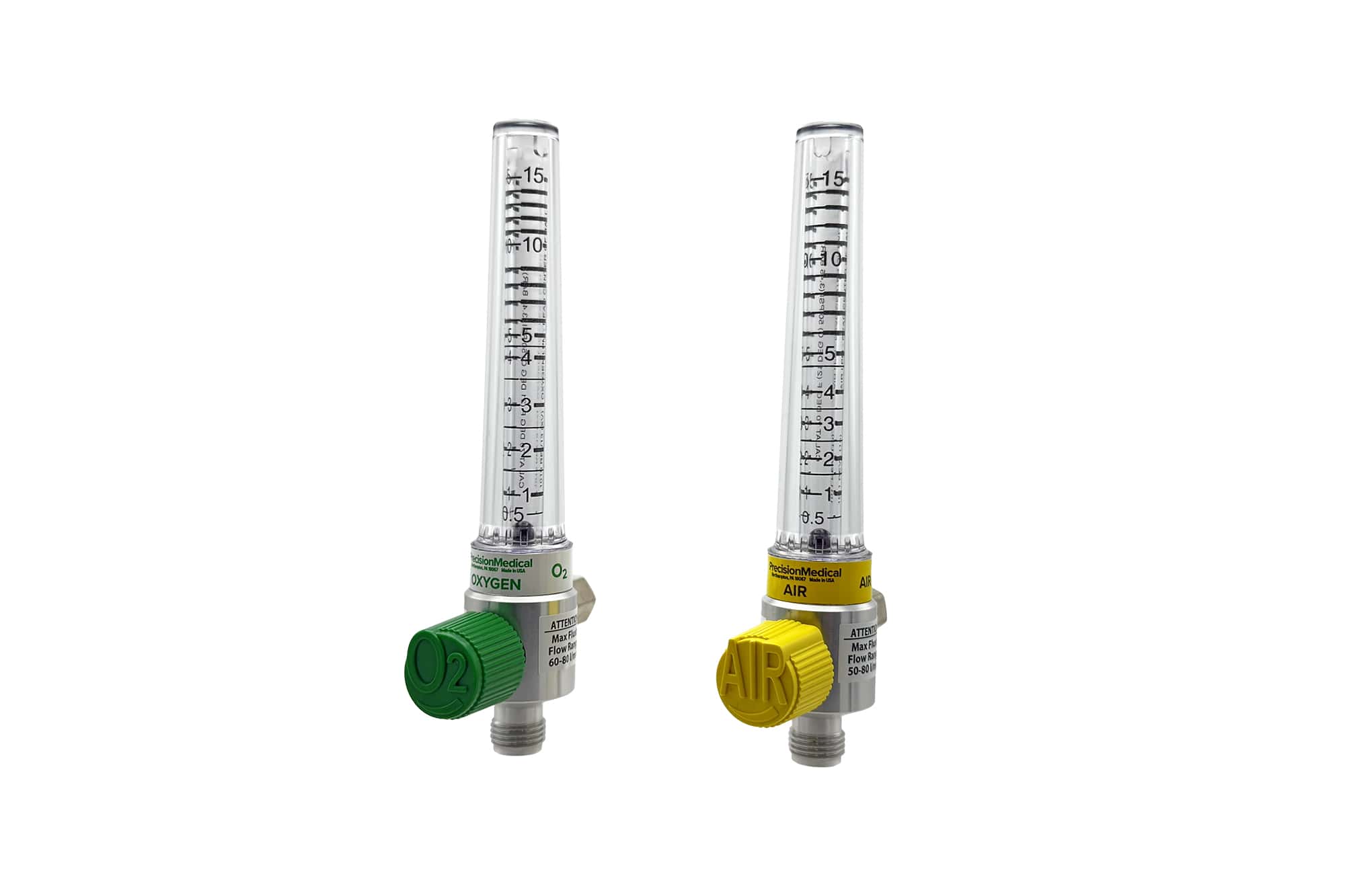 Precision Medical air 5MFA Flowmeter oxygen therapy gas delivery